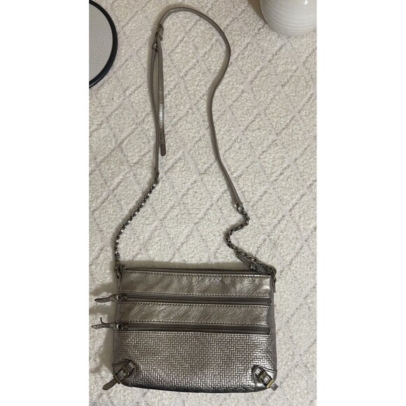 The Sak Crossbody Purse.  Metallic Copper Color. 2 Front Zippers. Top Zip - Picture 2 of 14